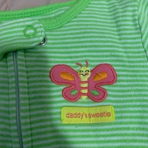 Green Striped Carter PJ Onesie
